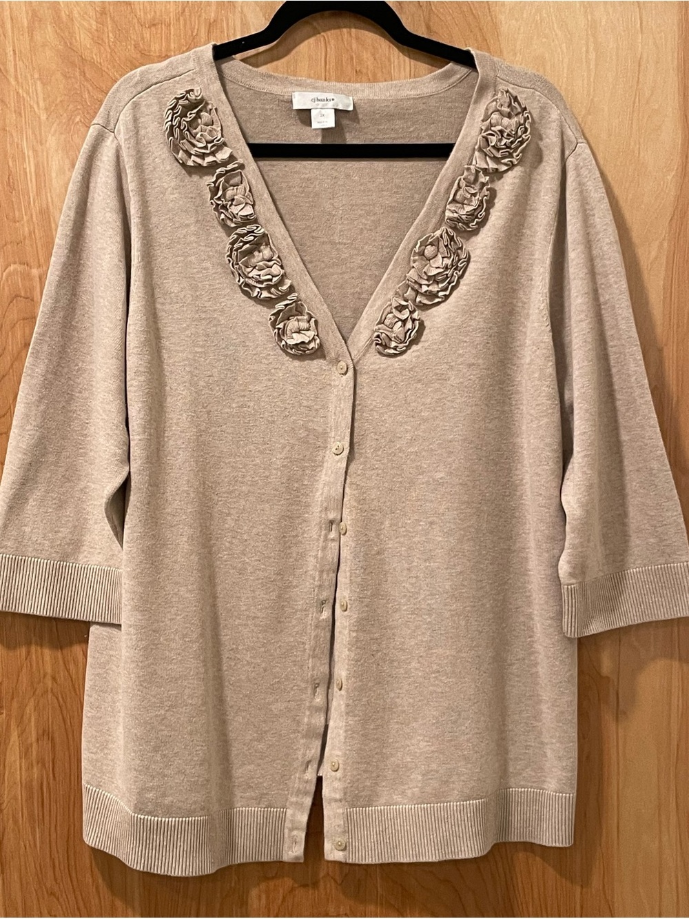 CJ Banks Beige Knit Top - 2X
